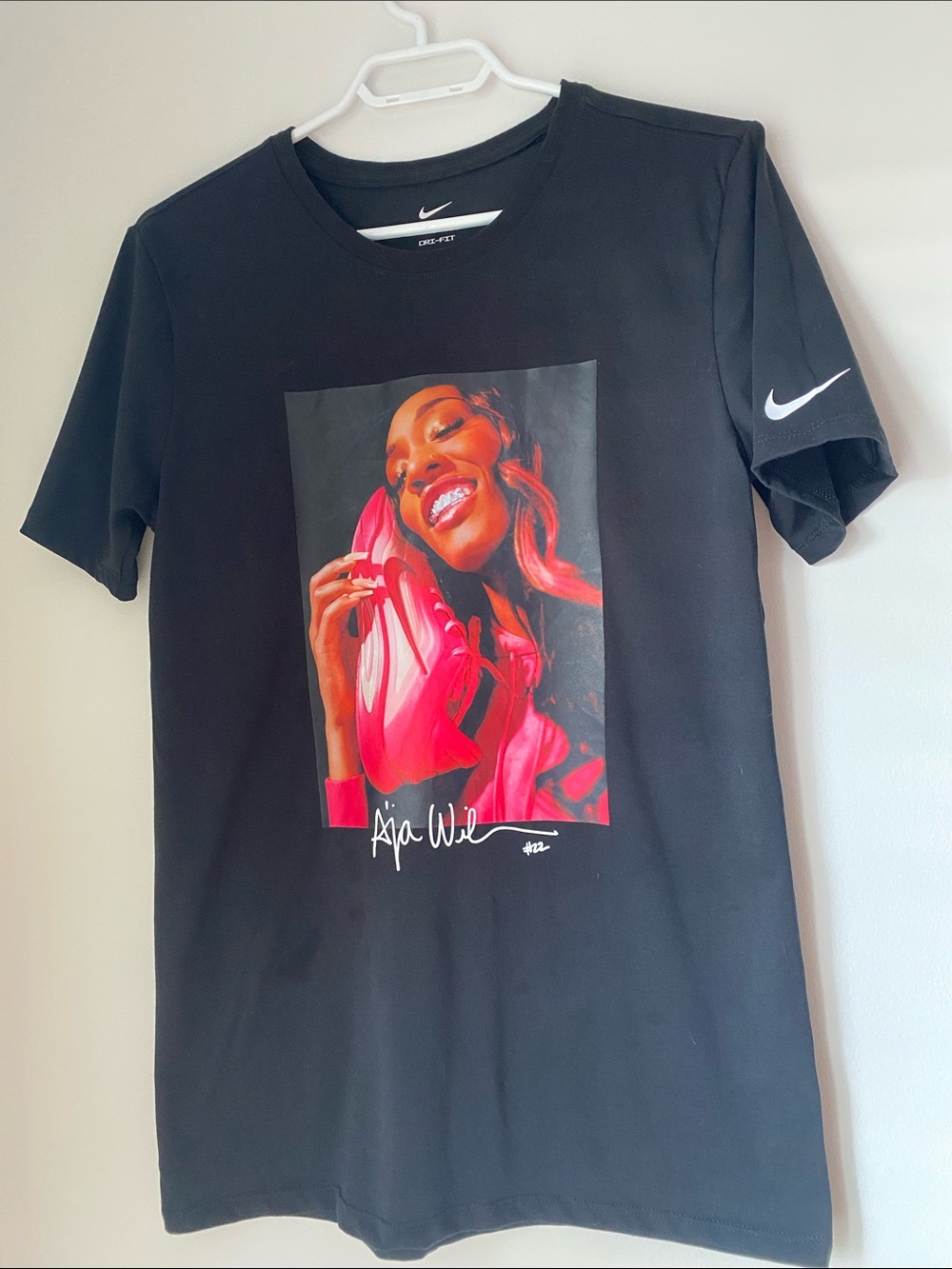 Nike Black Tee with Red and Pink Graphic